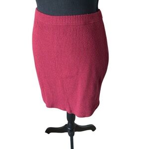 American Eagle Burgundy Ribbed Bodycon Miniskirt, size medium